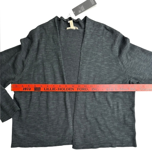 Eileen Fisher The System Organic Linen Blend Crop Open Front Cardigan NWT Large - Picture 4 of 13